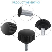 M4 x 10mm Round Screw Thumbscrews Knurled Clamping Knob 2 Pcs