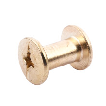 15 Pieces 5mmx8mm Brass Plated Binding Chicago Screw for Money Belt