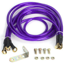 Fio de Aterramento Universal de 5 Pontos para AutomóVeis Fio de Aterramento ReforçAdo Kit de Sistema de ModificaçãO para Todos Os Carros Roxo
