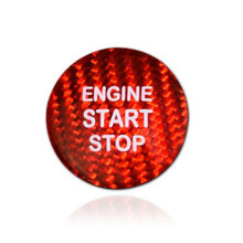 Carbon Fiber Car Engine Start Stop Button Trim Cover Stickers for RAV4 Camry CHR (Red)