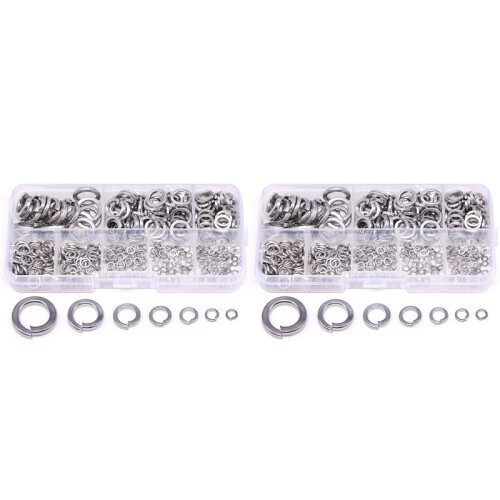 Spring Lock Washer,304 Stainless Steel Spring Lock Washer Assortment Set (820-Pcs,8-Size) 1