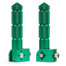 Universal 2Pcs Rear Passenger Foot Pegs Pedals 90 Degree Folding Footrests for Motorcycles Green