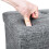 Folding Storage Ottoman - Linen Fabric - Light Grey - Large Size with Storage Compartment 5