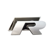 Fit VW R Car Badge Sticker,Black Silver