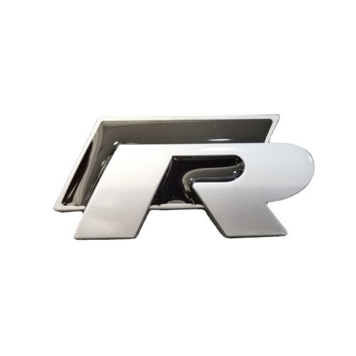 Fit VW R Car Badge Sticker,Black Silver