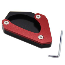 Motorcycle Foot Bracket Extension Side Stand Enlarge Pad Non-Slip for V-STROM 650XT DL650 2004-2020 (Red)