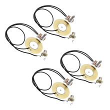4Pcs 50MM Guitar Pickup Piezo Transducer Prewired Amplifier with 6.35MM Output Jack for Acoustic Guitar Ukulele Guitar