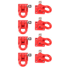 8X Metal Climbing Trailer Tow Hook Hooks Buckle, Winch Shackles Accessory for 1/10 Scale RC Crawler Truck D90 SCX10,Red