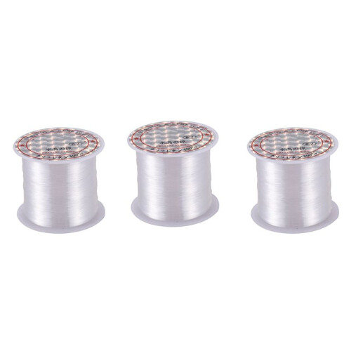 3X 0.2mm Diameter Clear Nylon Fish Fishing  Spool Beading String