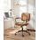 Beliani Desk Chair Swivel PAWNEE Fabric Light Brown 2