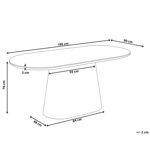 Beliani Dining Table LOCKHART Dark Ash Wood 180 cm 90 cm 2