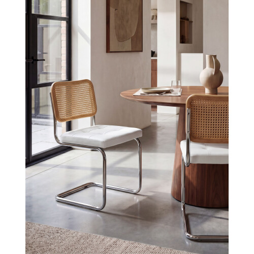 Beliani Set of 2 Dining Chairs ETHETE Faux Leather White 1