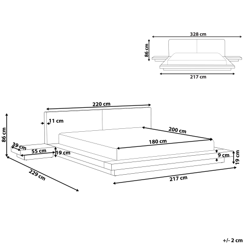 Beliani Bed Boucle ZEN 180 x 200 cm (EU Super King) White 2