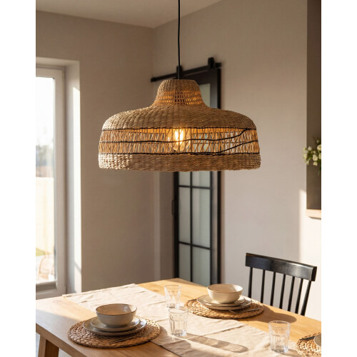 Beliani Pendant Lamp CUVO Wicker Natural 1