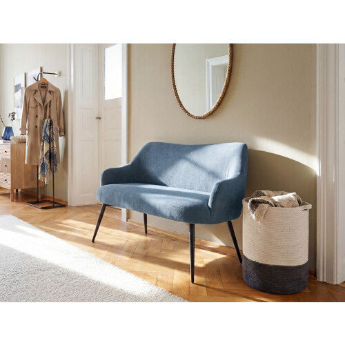 Beliani Dining Bench 2 Seater ARENDAL Fabric Blue 1