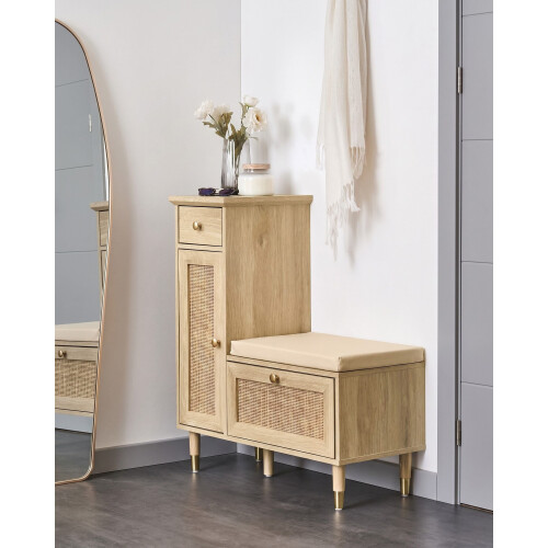 Beliani Shoe Storage Bench FORSTER Light Brown 1