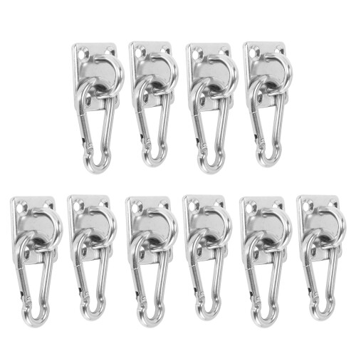 10 Sets of Suspended Ceiling Wall Mount U-Shaped Hooks Stainless Steel Heavy Duty Multi-Function Hammock