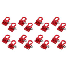 16X Metal Climbing Trailer Tow Hook Hooks Buckle, Winch Shackles for 1/10 Scale RC Crawler Truck D90 SCX10 Car,Red