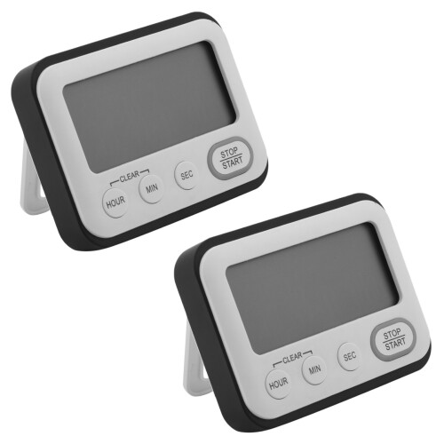 3X Digital Kitchen Countdown Timer: Teachers Classroom Counter Large LCD Loud Magnetic Clip Kids Simple Clock 1
