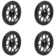 4X Folding Bike Easy Wheel for Aluminum Alloy Easywheel Ultralight Sealed Bearing Push Wheels,Black