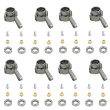 8x Metal Steering Cup Turn Cup Kit for WPL C14 C24 C34 C44 B14 B1 B16 B24 B36 MN D90 D91 MN99S RC Car Parts,Titanium