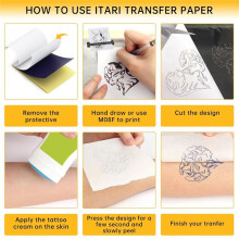 100 Sheets Tattoo Transfer Paper A4 Size TattooTemplate Paper, 4 Layers Tattoo Template Paper ForTattoo,Thermal Paper