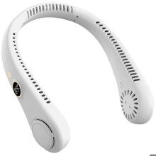 Bærbar nakkeventilator med 3 hastigheder, USB genopladelig til kontor, rejser og udendørs brug - Hvid