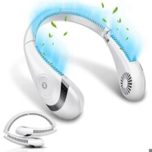 Bladløs halsventilator - LON - 5000 mAh 3 hastigheder - Hvid - Stille, bærbar, genopladelig
