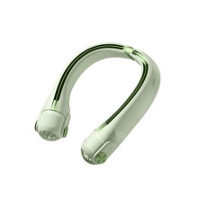 Mini bærbar hængende halsventilator, bladløs, USB-genopladelig, til udendørssport og rejser (grøn)