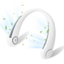 Bladløs halsventilator - Mærke - Model - 360 rotation - 3 hastigheder - Hvid