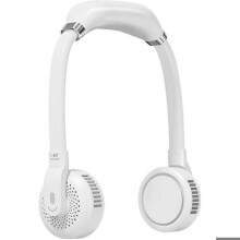 Hvid hængende halsventilator, 3 hastigheder, 2000/4000mAh, håndfri, bærbar