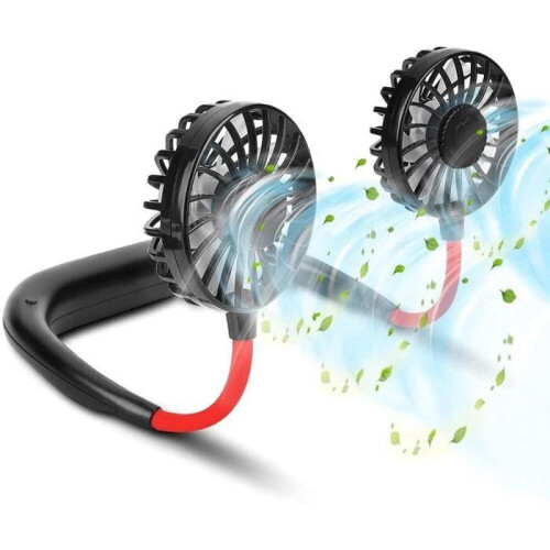 USB genopladelig halsventilator - EXEDSCEND - 3 hastigheder - Sort