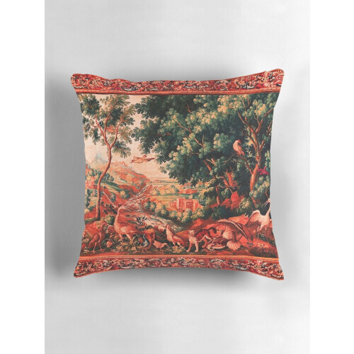 Capa de almofada com estampa de animais da floresta e cachoeira (1 unidade) 2