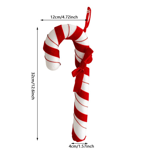 Christmas cane ornaments red white multidimensional 6 pcs 1