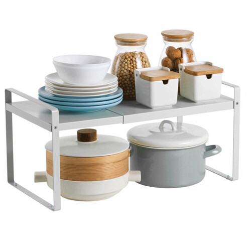 SUSUchens kitchen storage rack white 2-tier 1