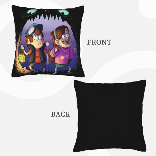 Μαξιλαροθήκες Gravity Falls Linen Throw 20x20 ίντσες, συμβατές με διακοσμητικά τετράγωνα 2