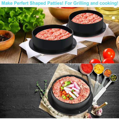 Hamburger Press 3-in-1 Non-Stick with 50 Burger Papers 1