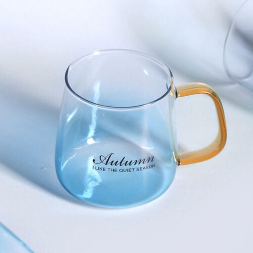 Patgoal Cloud Sea Gradient Glass Cup with Handle 350ml 2