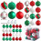 Christmas Tree Ball Ornaments Red Green White 45 Pack 2
