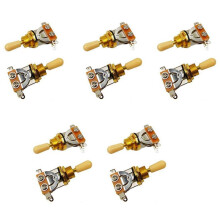 Metric 3 Way Short Straight Guitar Toggle Pickup Selector Gold & Beige(Pack of 10)