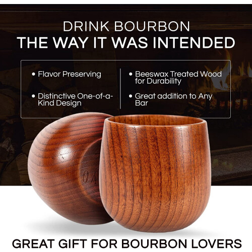Copo de uísque Old Fashioned de madeira, 355 ml (12 oz) 2
