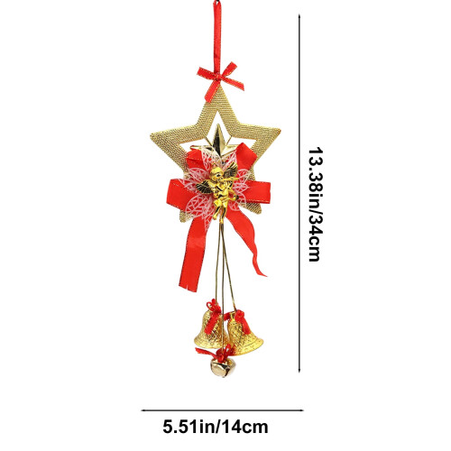 Christmas bell pendant gold silver red star angel tree 2