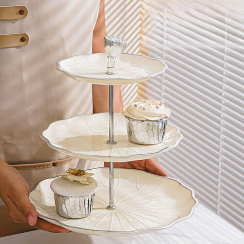 3-Tier Cupcake Stand Serving Tray with Trim 1