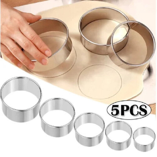 Stainless Steel Biscuit Mold Round5PCS 1