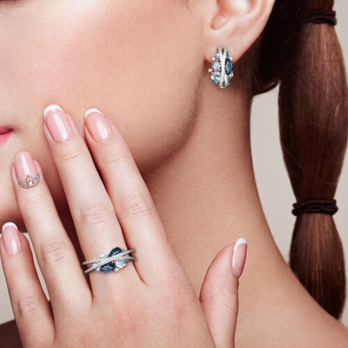 Women's X-Shape Cubic Zirconia Ring Vintage Style 2