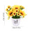 Centrotavola floreale in plastica con vaso di girasoli. 3