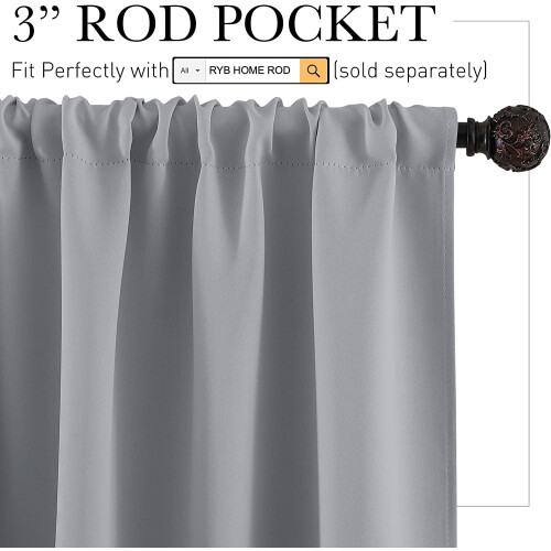 Half Window Curtains Silver Grey 29x24 Inch 2 Panels 1
