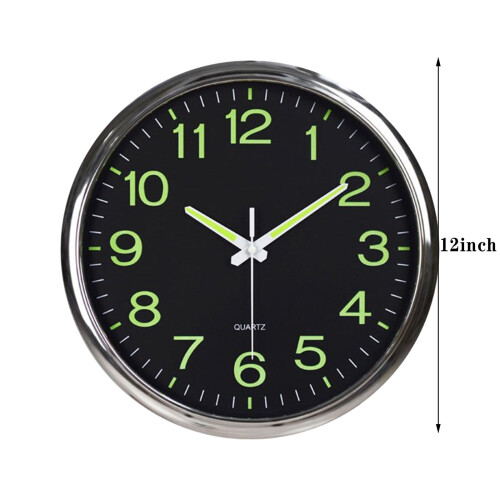 Laxiabr Wall Clock Black 12 Inch Silent Quartz 2