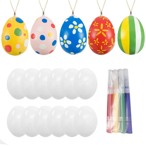 DIY Paas Graffiti Kit Onbewerkte Houten Modellen 12 stuks 1