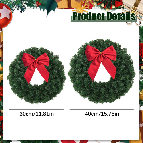 Kunstig juleblomsterkrans 30 cm og 40 cm 2